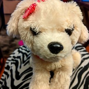 BARBIE Dog Glam Girl Plush Working Interactive Dog Light Up collar Just Play